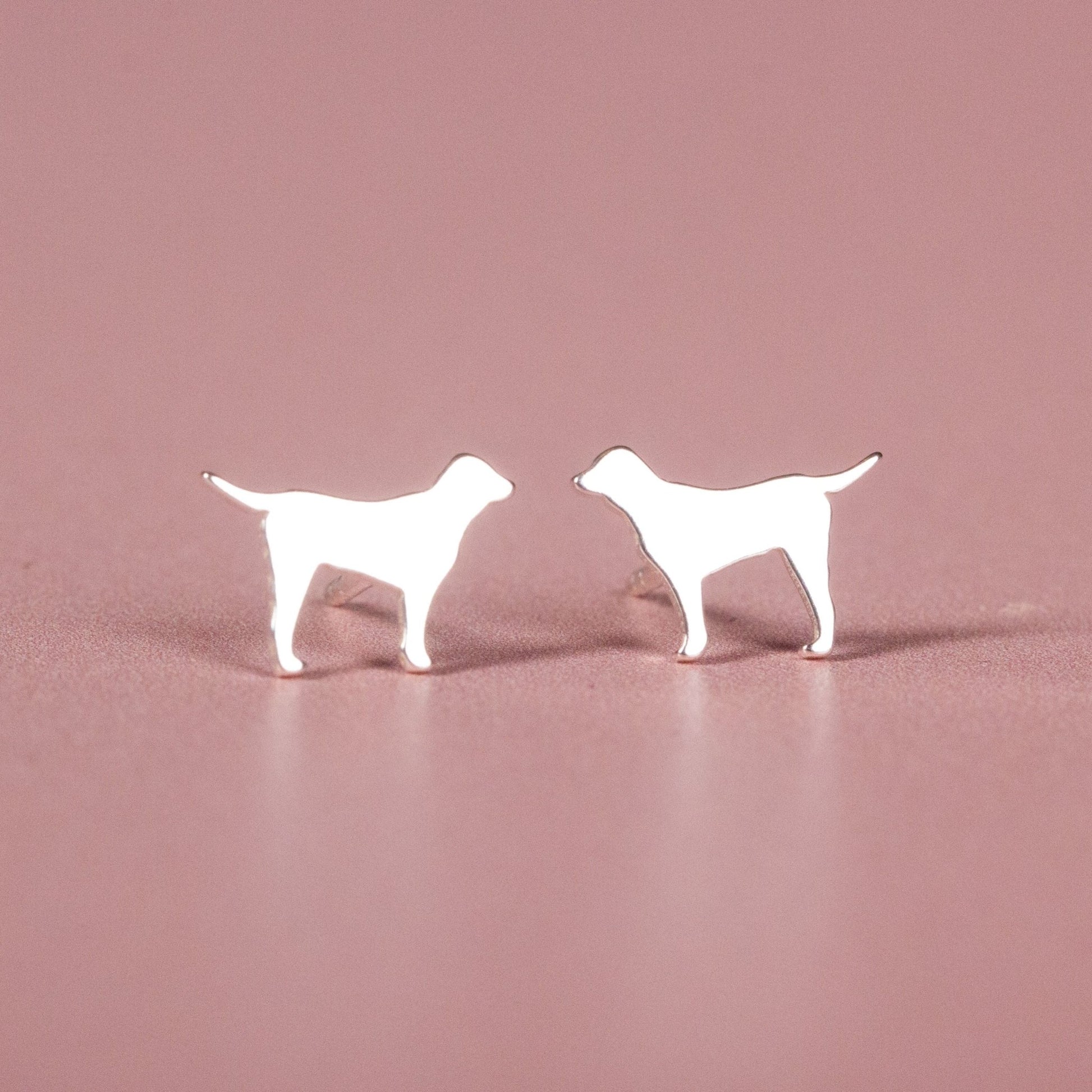 Labrador Silver Stud Earrings - MYLEE London