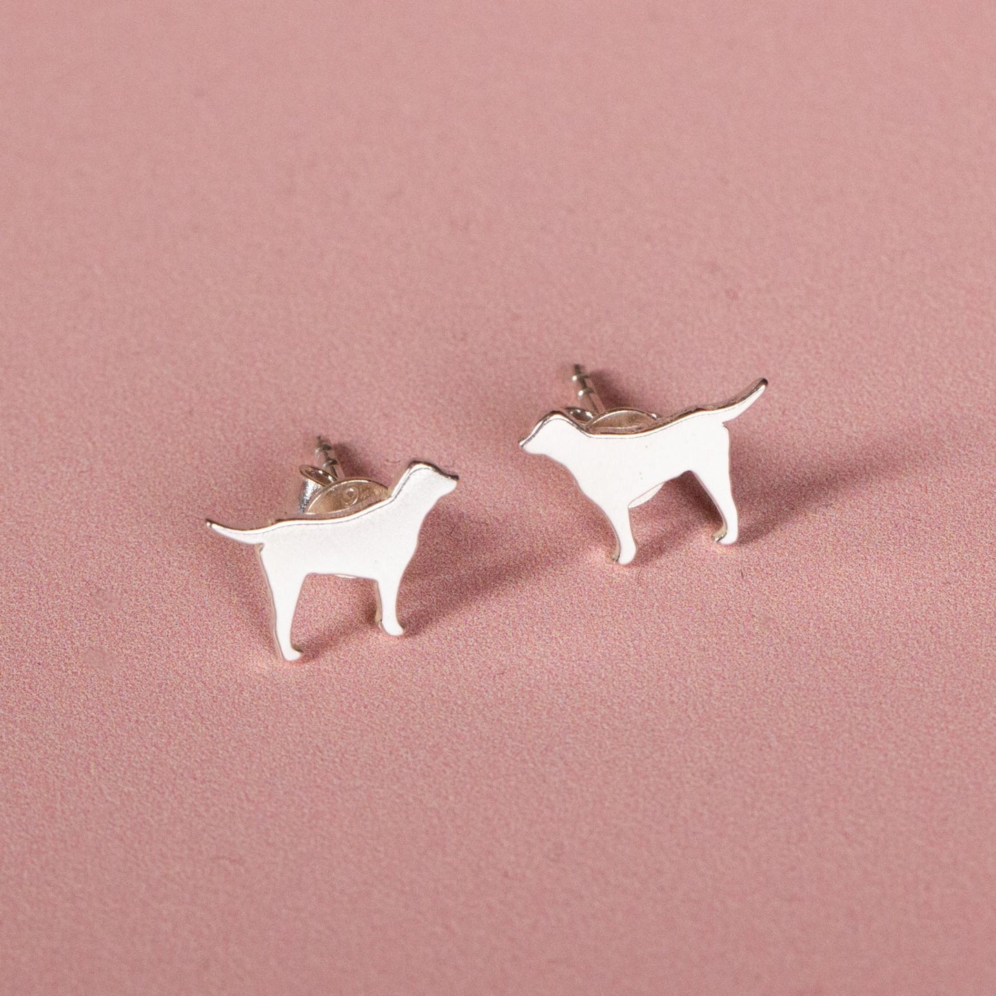 Labrador Silver Stud Earrings - MYLEE London