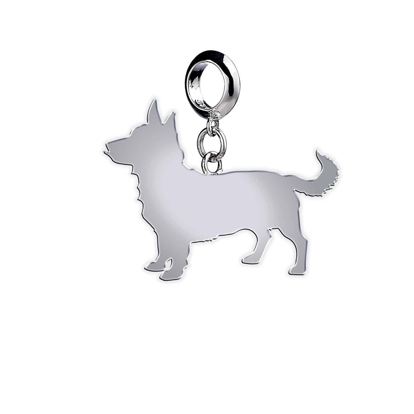 Lancashire Heeler Silhouette Silver Charm - MYLEE London