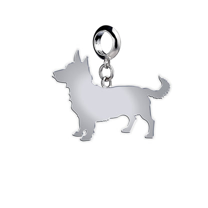 Lancashire Heeler Silhouette Silver Charm - MYLEE London