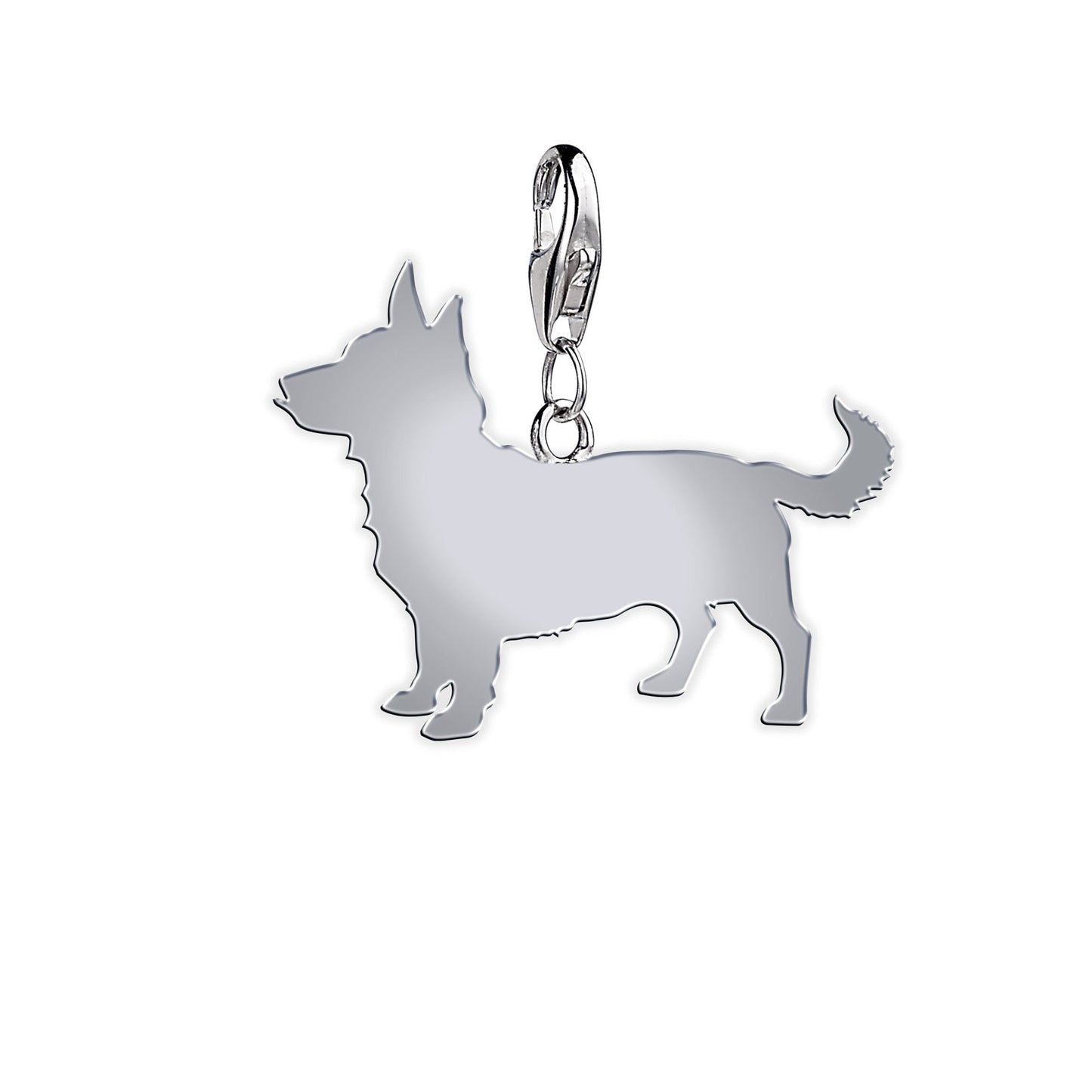 Lancashire Heeler Silhouette Silver Charm - MYLEE London