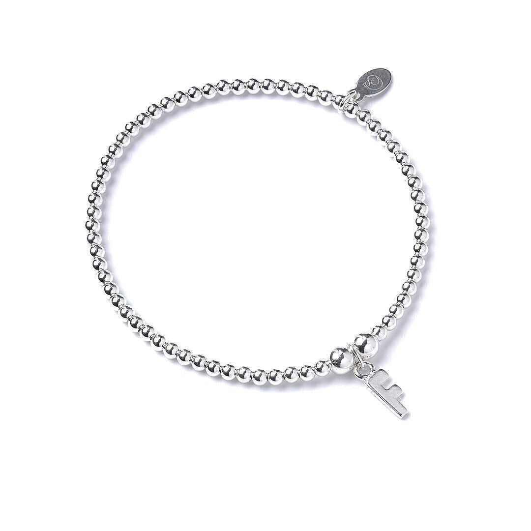 Letter Initial Sterling Silver Ball Bead Bracelet - MYLEE London