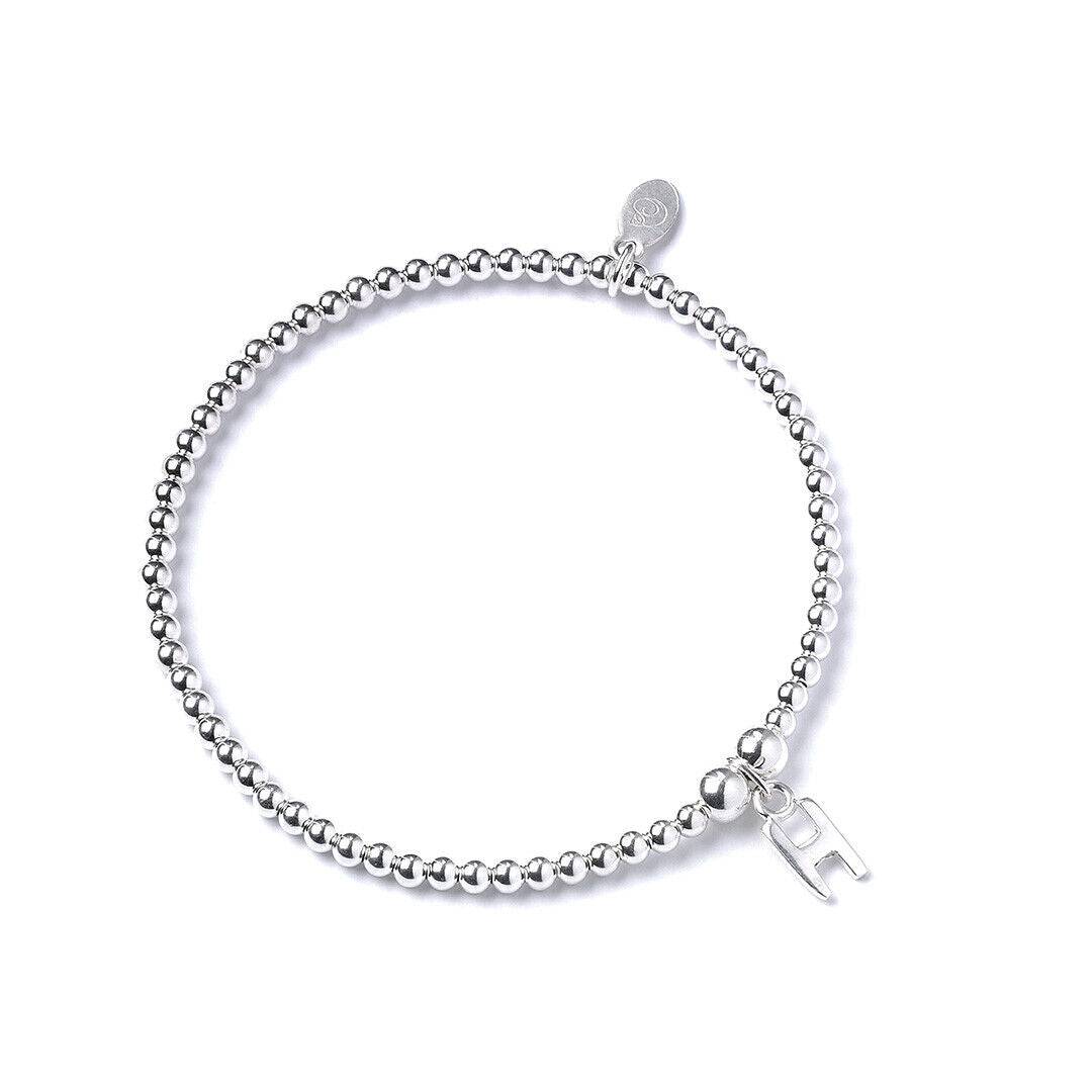 Letter Initial Sterling Silver Ball Bead Bracelet - MYLEE London