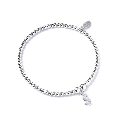 Letter Initial Sterling Silver Ball Bead Bracelet - MYLEE London