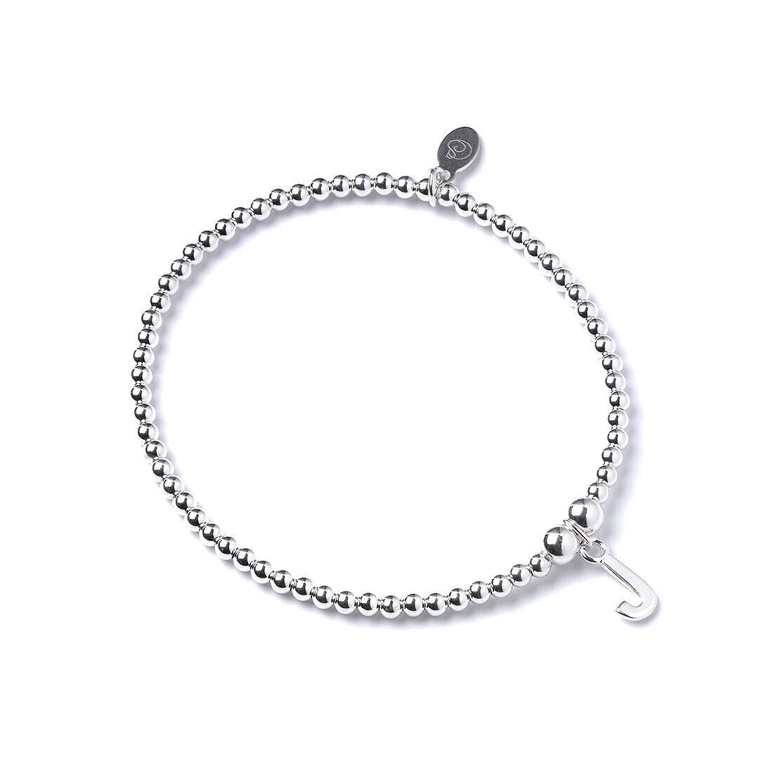 Letter Initial Sterling Silver Ball Bead Bracelet - MYLEE London