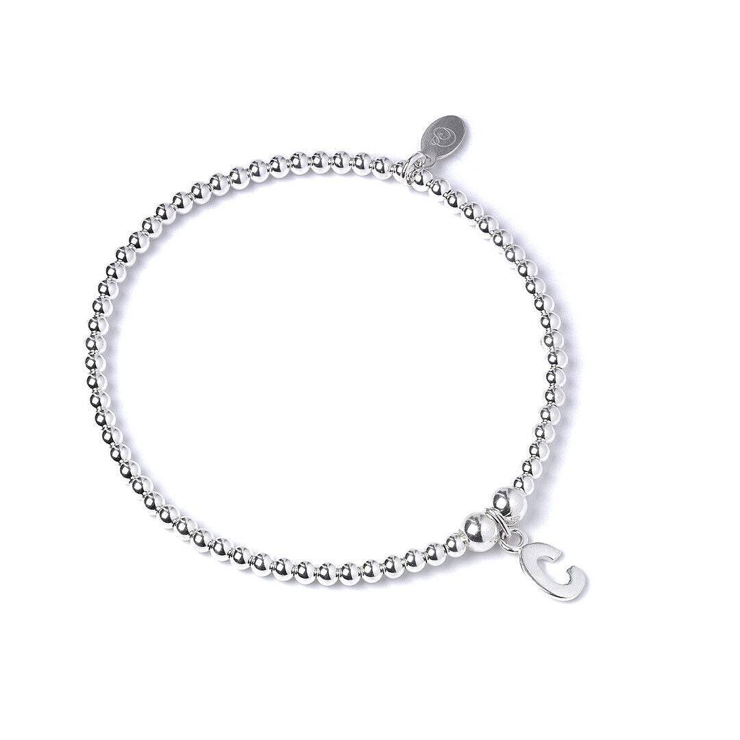 Letter Initial Sterling Silver Ball Bead Bracelet - MYLEE London