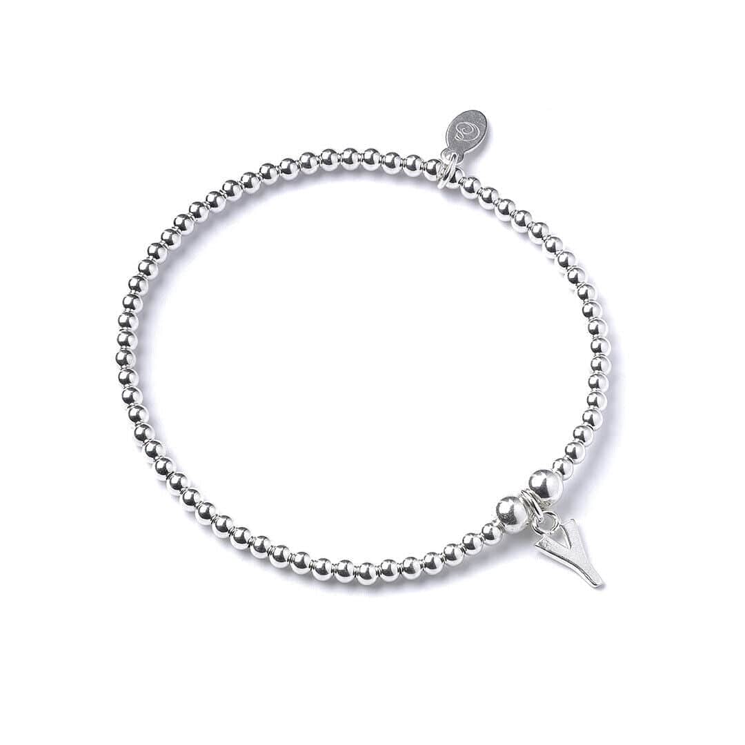 Letter Initial Sterling Silver Ball Bead Bracelet - MYLEE London