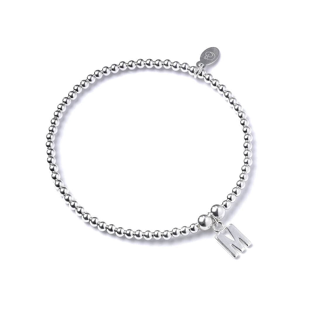 Letter Initial Sterling Silver Ball Bead Bracelet - MYLEE London