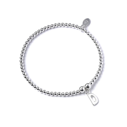 Letter Initial Sterling Silver Ball Bead Bracelet - MYLEE London