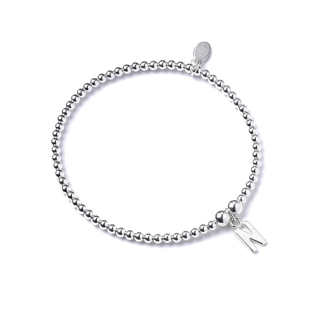 Letter Initial Sterling Silver Ball Bead Bracelet - MYLEE London