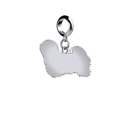 Lhasa Apso Silhouette Silver Charm - MYLEE London