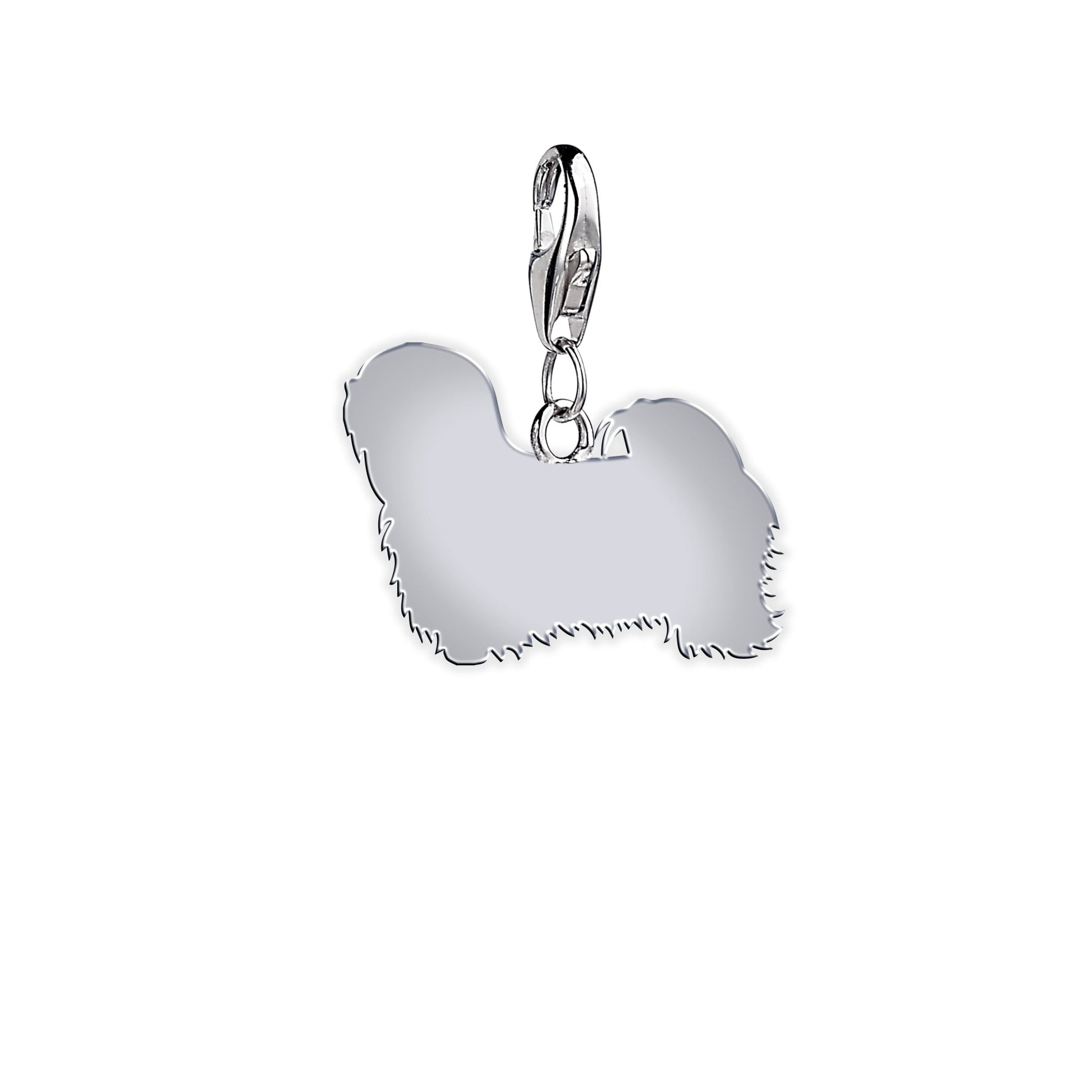 Lhasa Apso Silhouette Silver Charm - MYLEE London