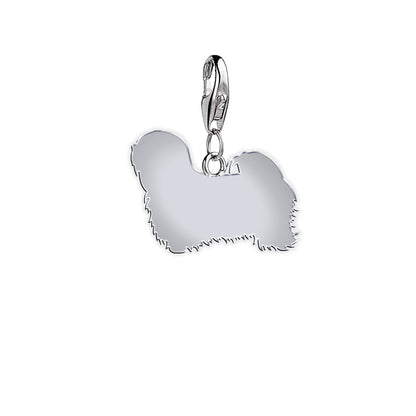 Lhasa Apso Silhouette Silver Charm - MYLEE London