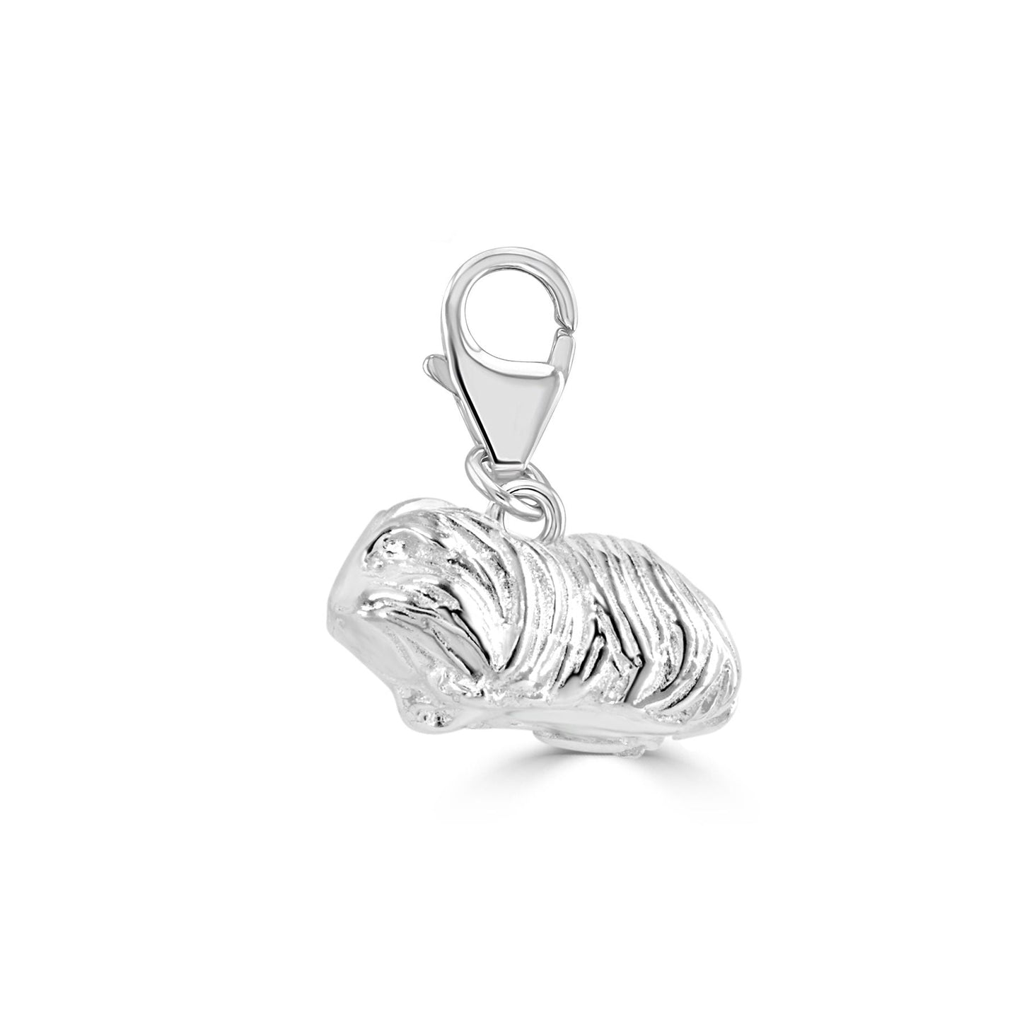 Long Haired Guinea Pig Silver Charm - MYLEE London