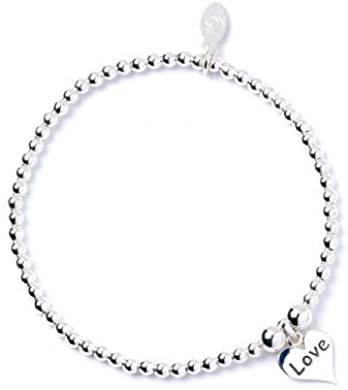 Sparkly Jewels "With Love" Heart Charm Bead - 925 Sterling Silver With Pink Zircon, Fits Pandora Bracelets