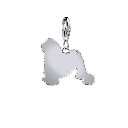 Lowchen Silhouette Silver Charm - MYLEE London