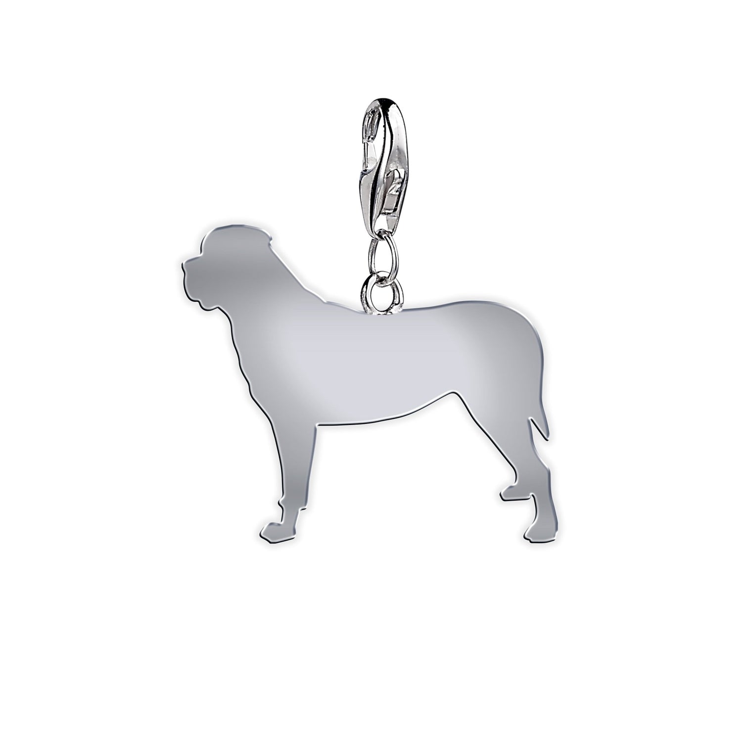 Mastiff Silhouette Silver Charm - MYLEE London