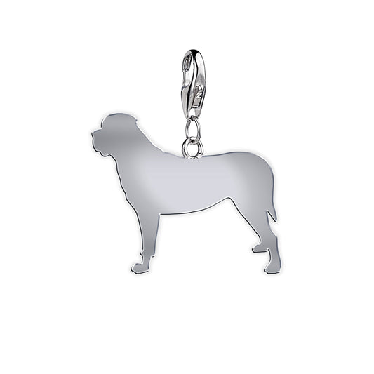 Mastiff Silhouette Silver Charm - MYLEE London