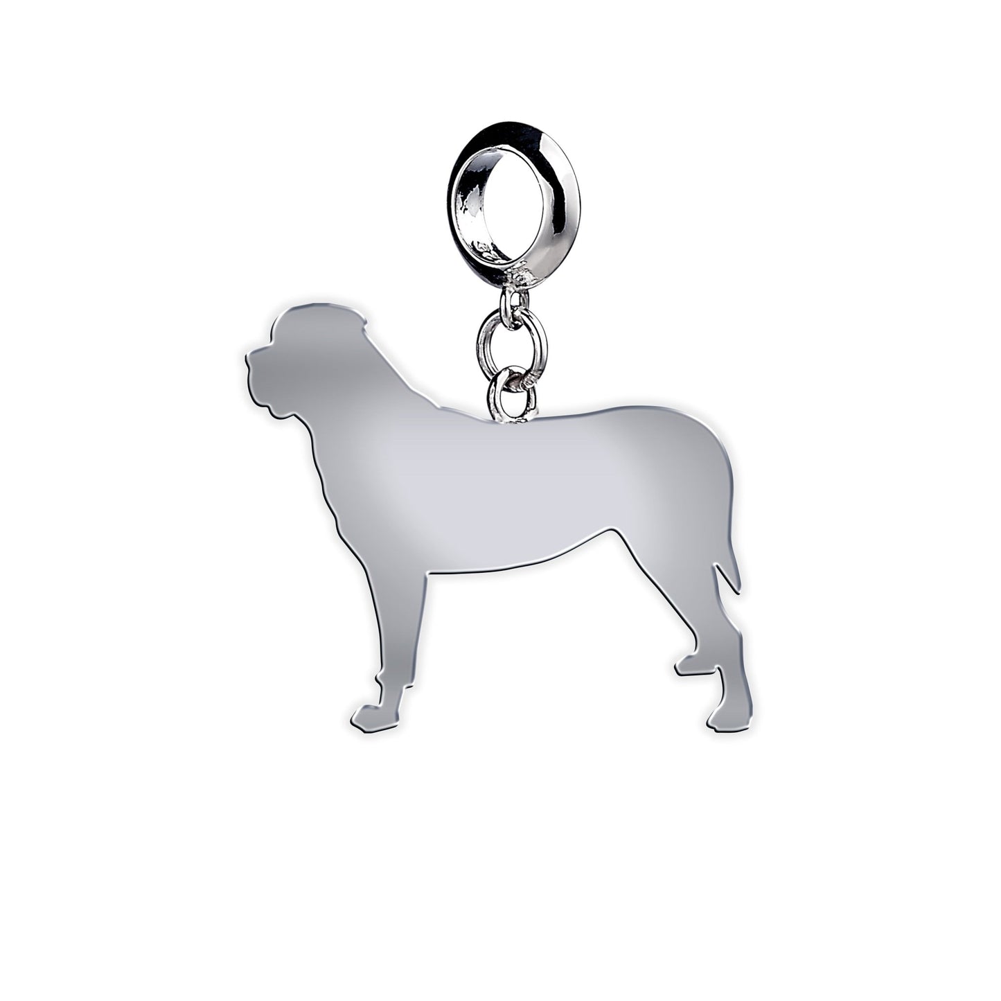 Mastiff Silhouette Silver Charm - MYLEE London