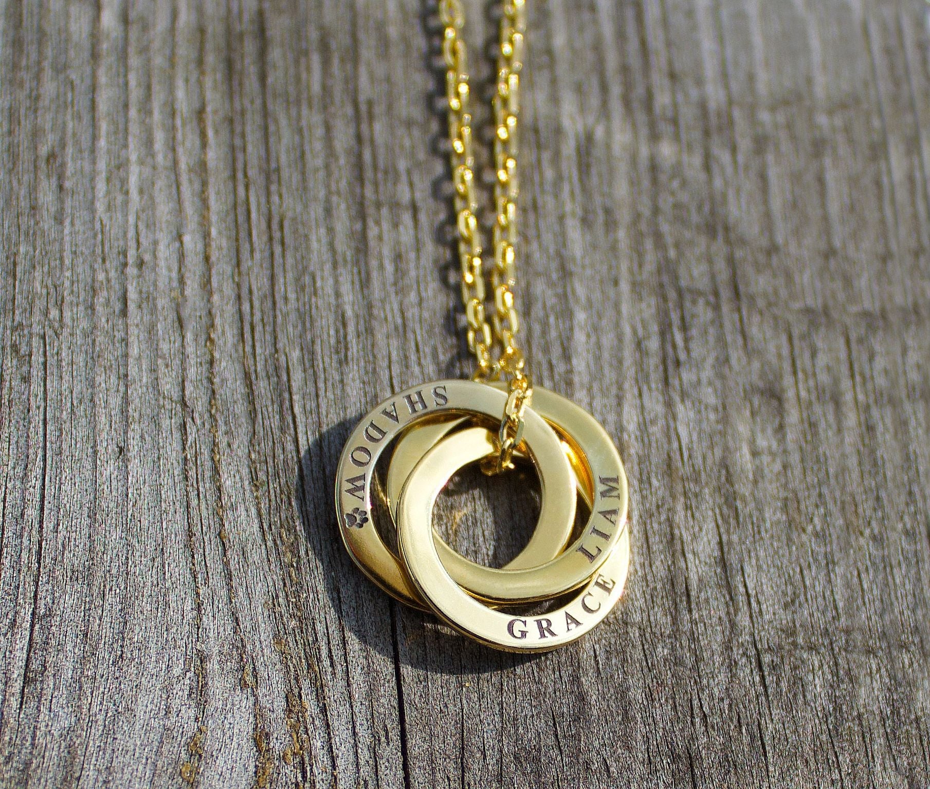 Mother's Day Gold Personalised Ring Necklace - MYLEE London