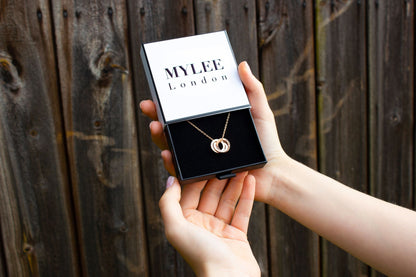 Mother's Day Rose Gold Personalised Ring Necklace - MYLEE London