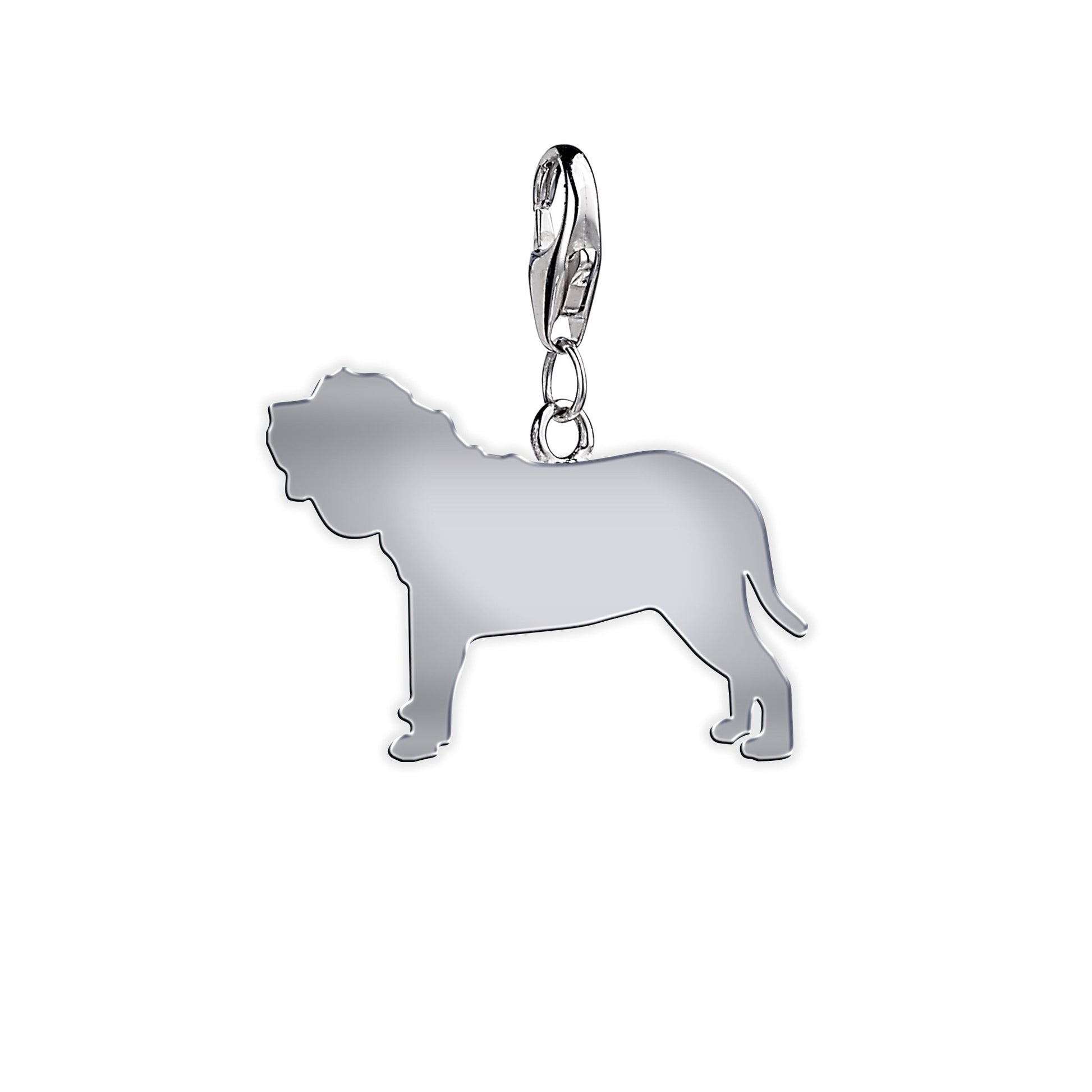 Neapolitan Mastiff Silhouette Silver Charm - MYLEE London