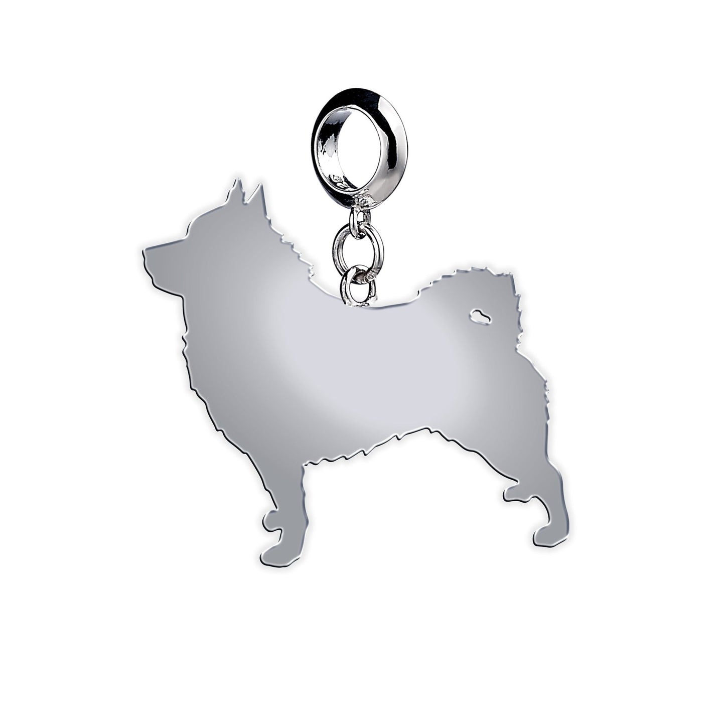 Norwegian Elkhound Silhouette Silver Charm - MYLEE London