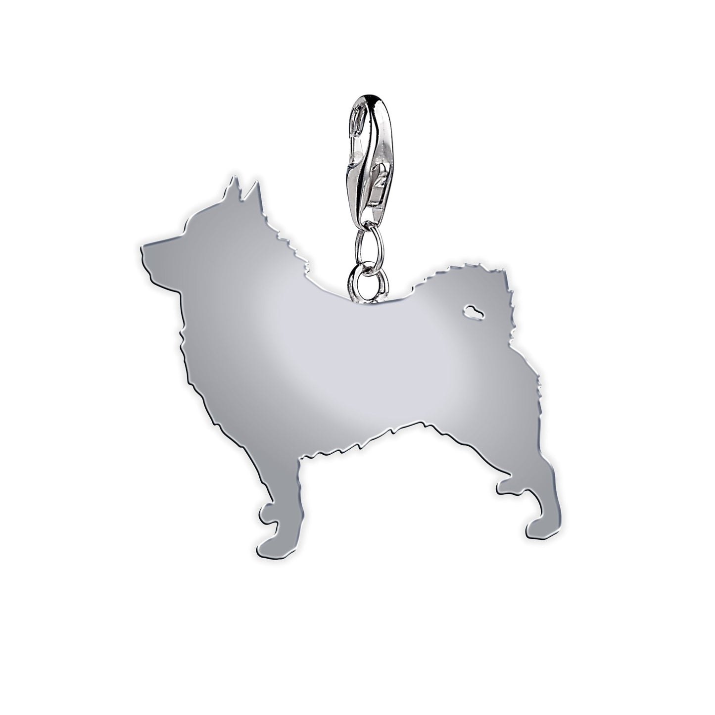 Norwegian Elkhound Silhouette Silver Charm - MYLEE London