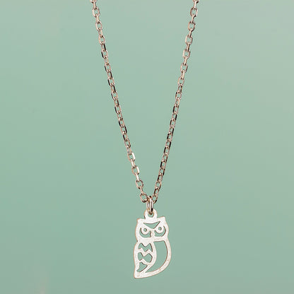 Owl Necklace - Sterling Silver - MYLEE London