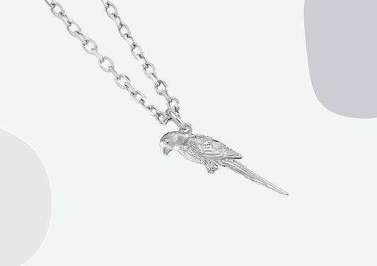 Parrot Silver Necklace - Personalised - MYLEE London