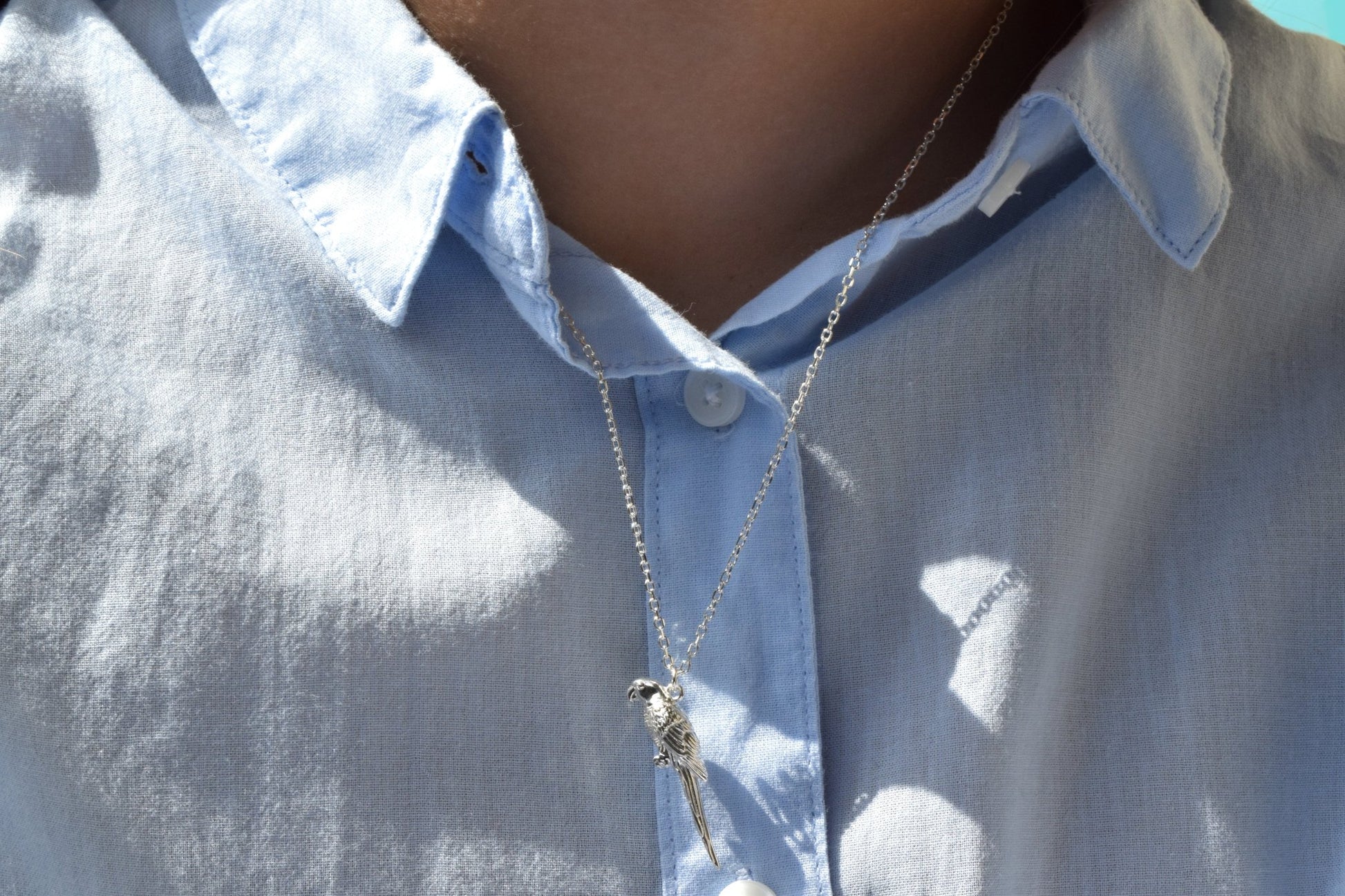 Parrot Silver Necklace - Personalised - MYLEE London