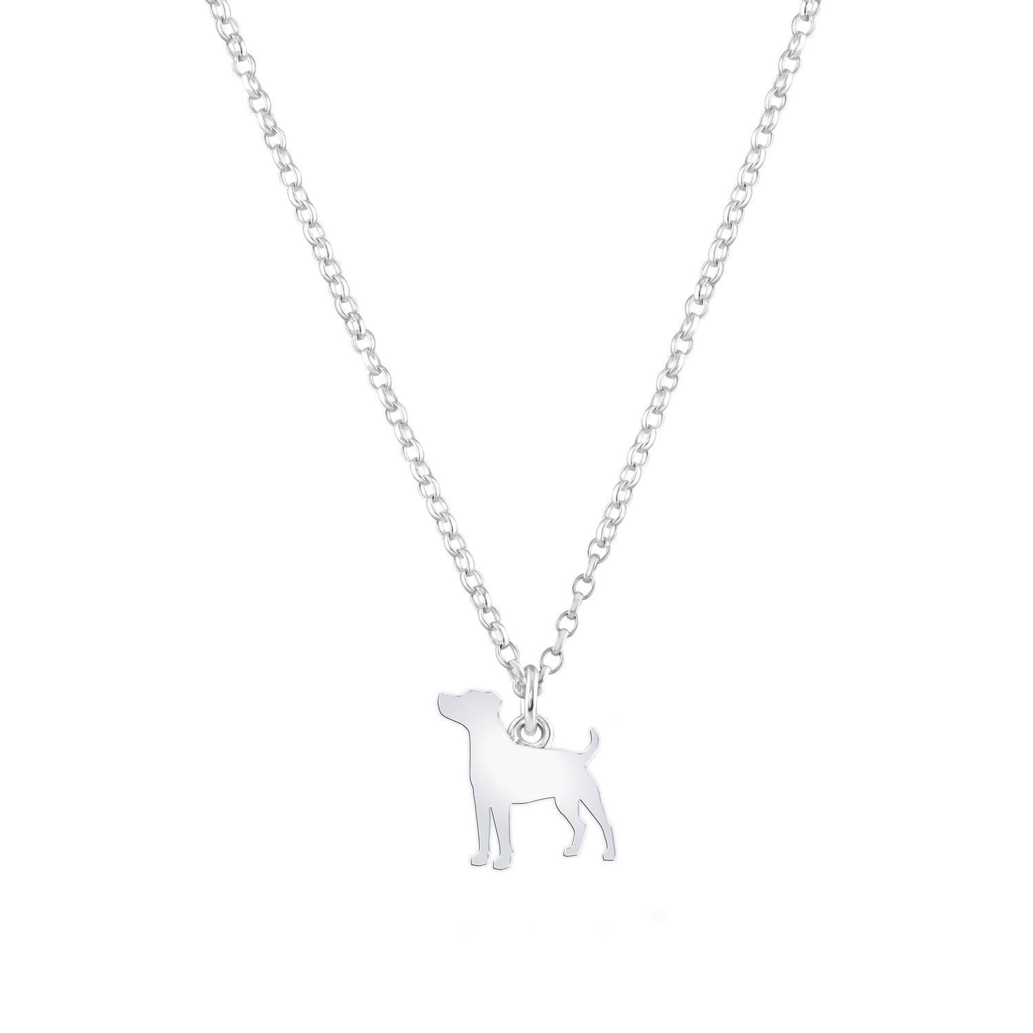 Parson Russell Terrier Silhouette Silver Necklace - Personalised - MYLEE London