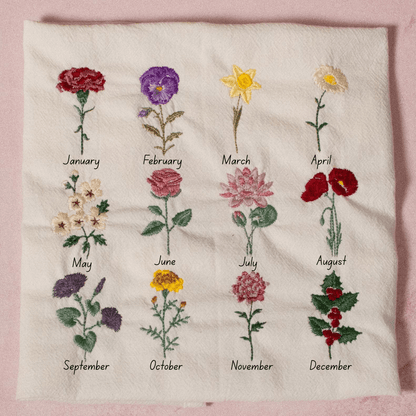 Personalised Embroidered Birth Flower Baby Grow - MYLEE London