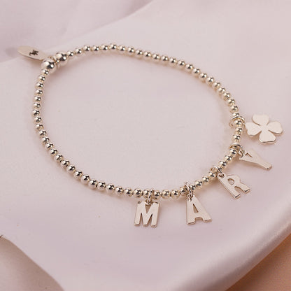 Personalised Silver Name Bracelet With Charm - MYLEE London