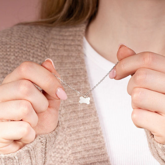 Personalised Sterling Silver Bone Tag Necklace - MYLEE London