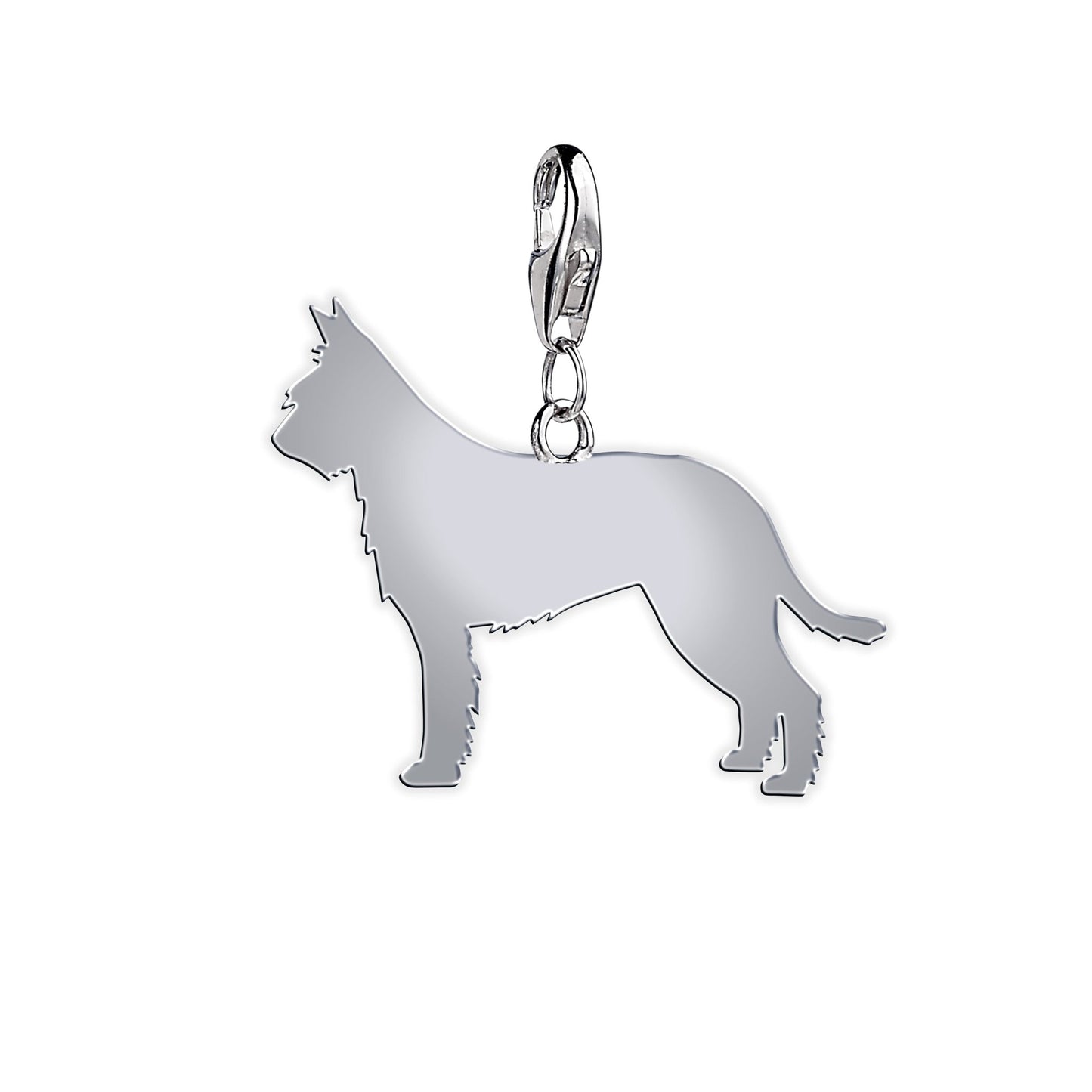 Picardy Sheepdog Silhouette Silver Charm - MYLEE London