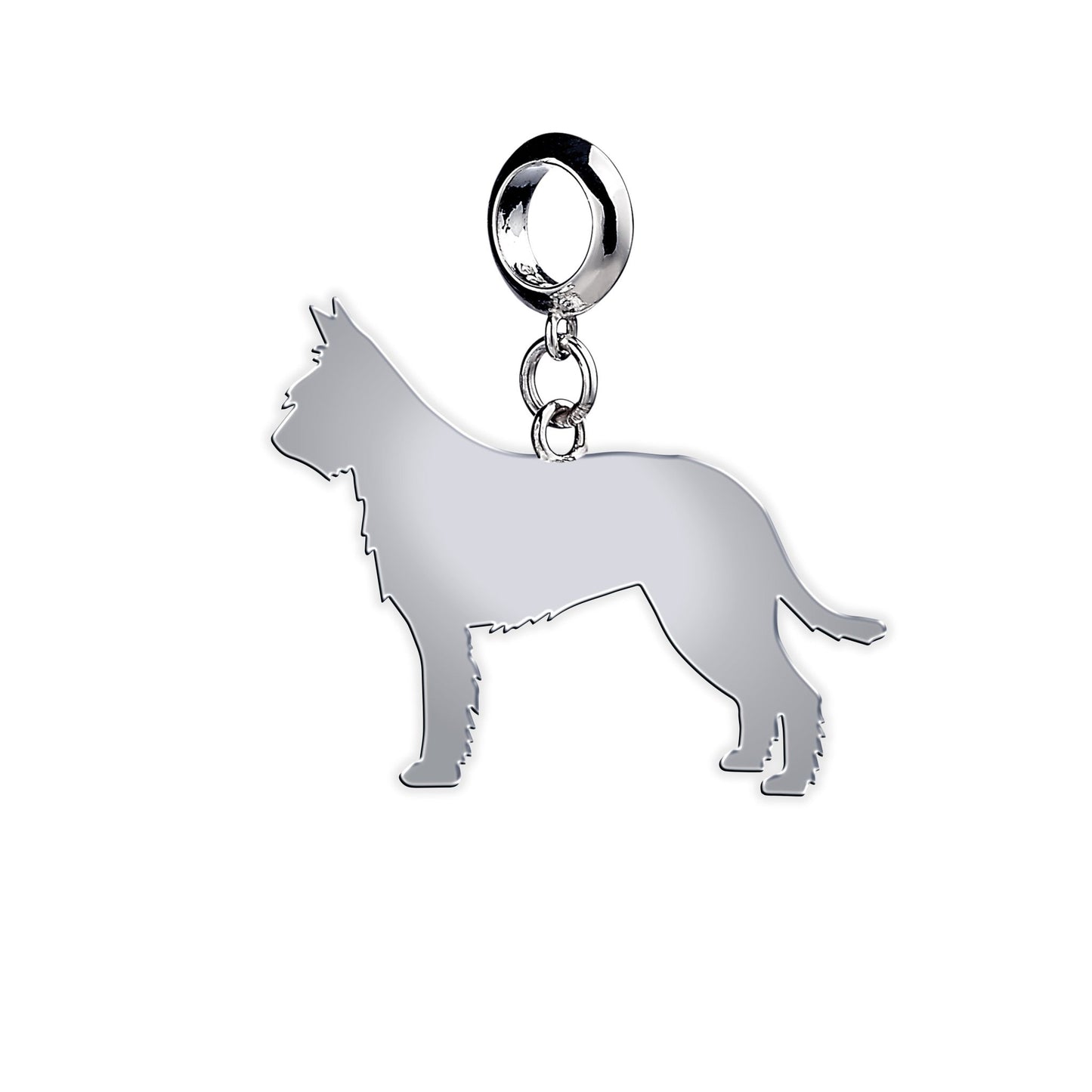 Picardy Sheepdog Silhouette Silver Charm - MYLEE London