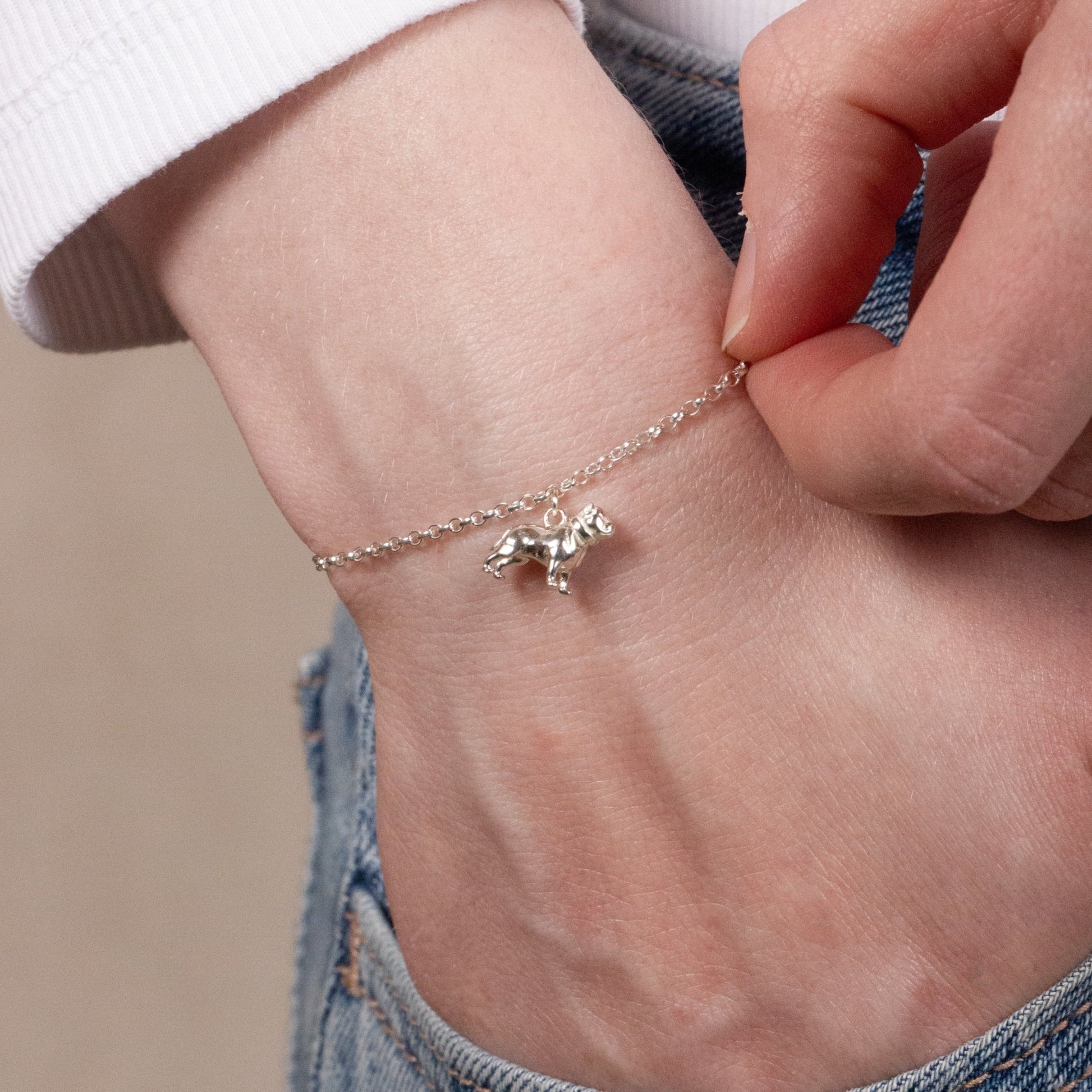 Pitbull Chain Bracelet - Personalised - Sterling Silver - MYLEE London