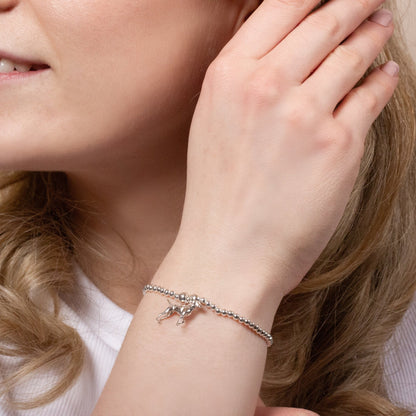 Pointer Silver Ball Bead Bracelet - Personalised - MYLEE London