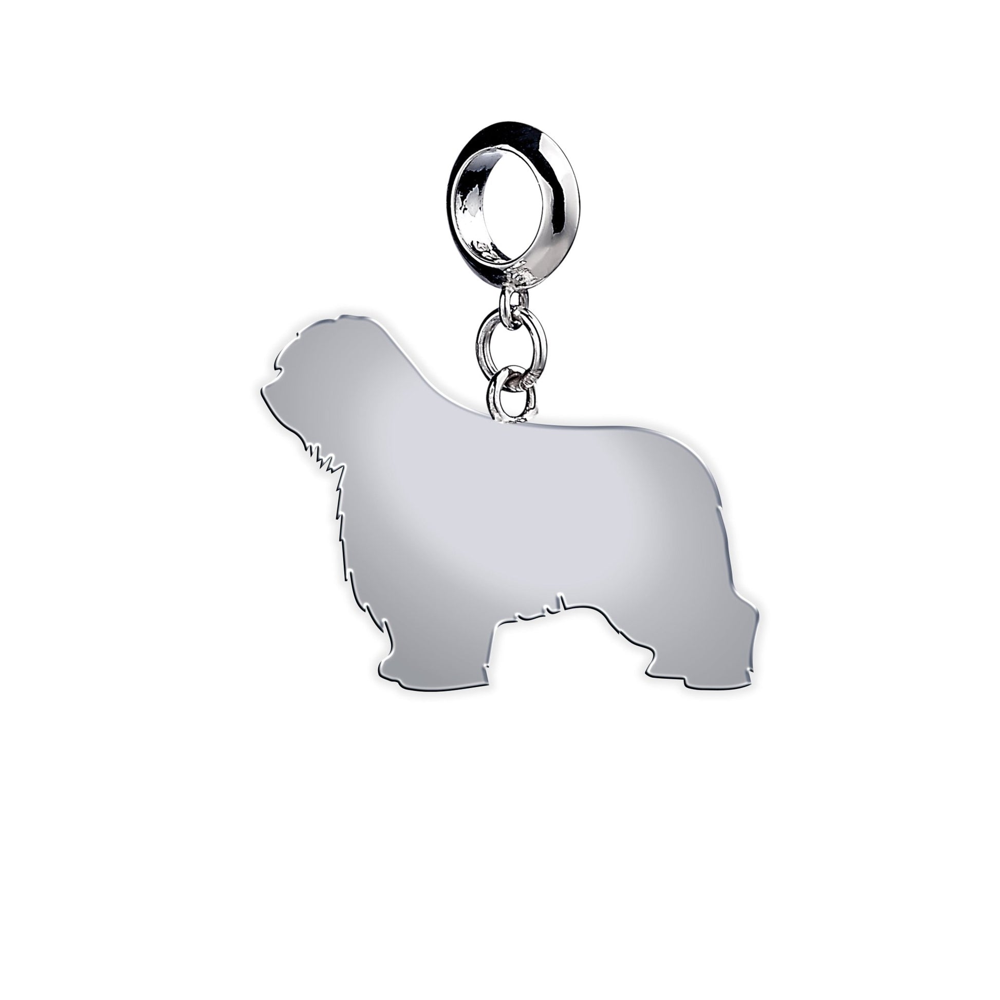 Polish Lowland Sheepdog Silhouette Silver Charm - MYLEE London