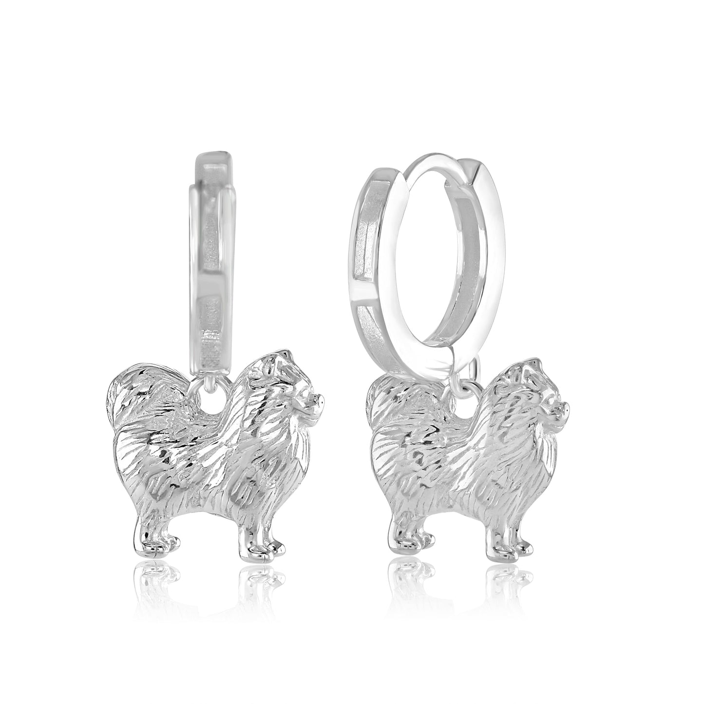 Pomeranian Silver Earrings - MYLEE London