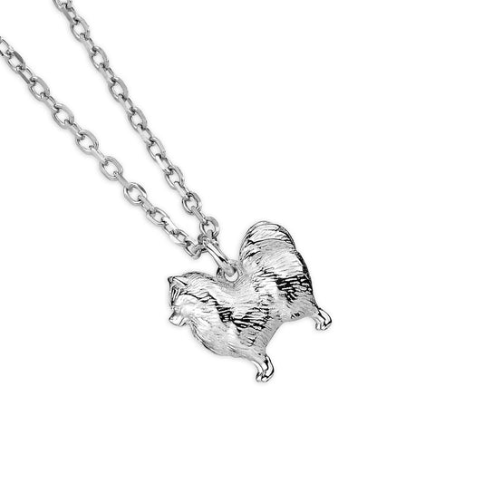 Pomeranian Silver Necklace - Personalised - MYLEE London