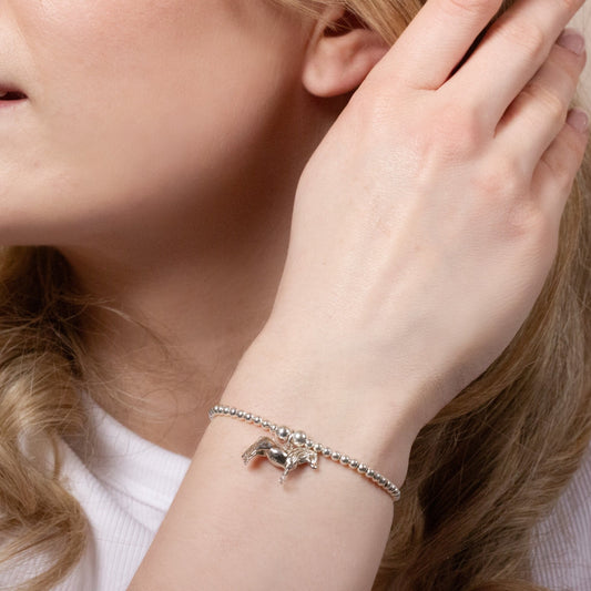 Pony Silver Ball Bead Bracelet - Personalised - MYLEE London