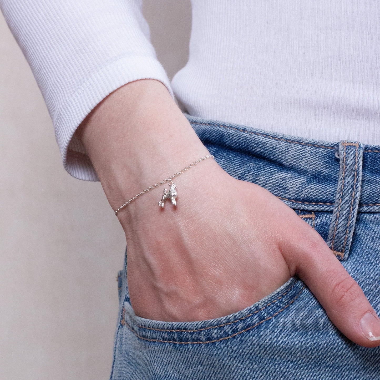 Poodle Chain Bracelet - Personalised - Sterling Silver - MYLEE London