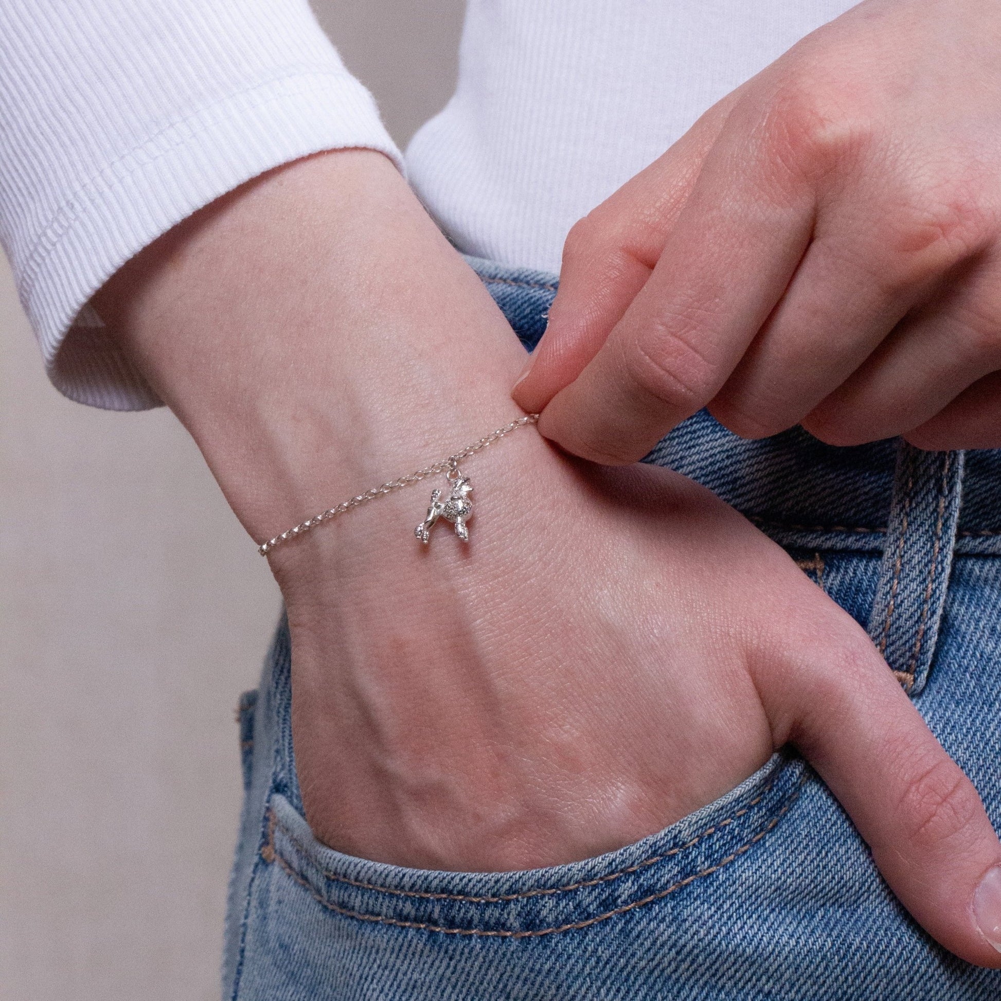 Poodle Chain Bracelet - Personalised - Sterling Silver - MYLEE London