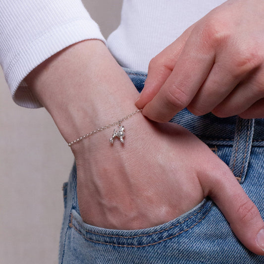 Poodle Chain Bracelet - Personalised - Sterling Silver - MYLEE London