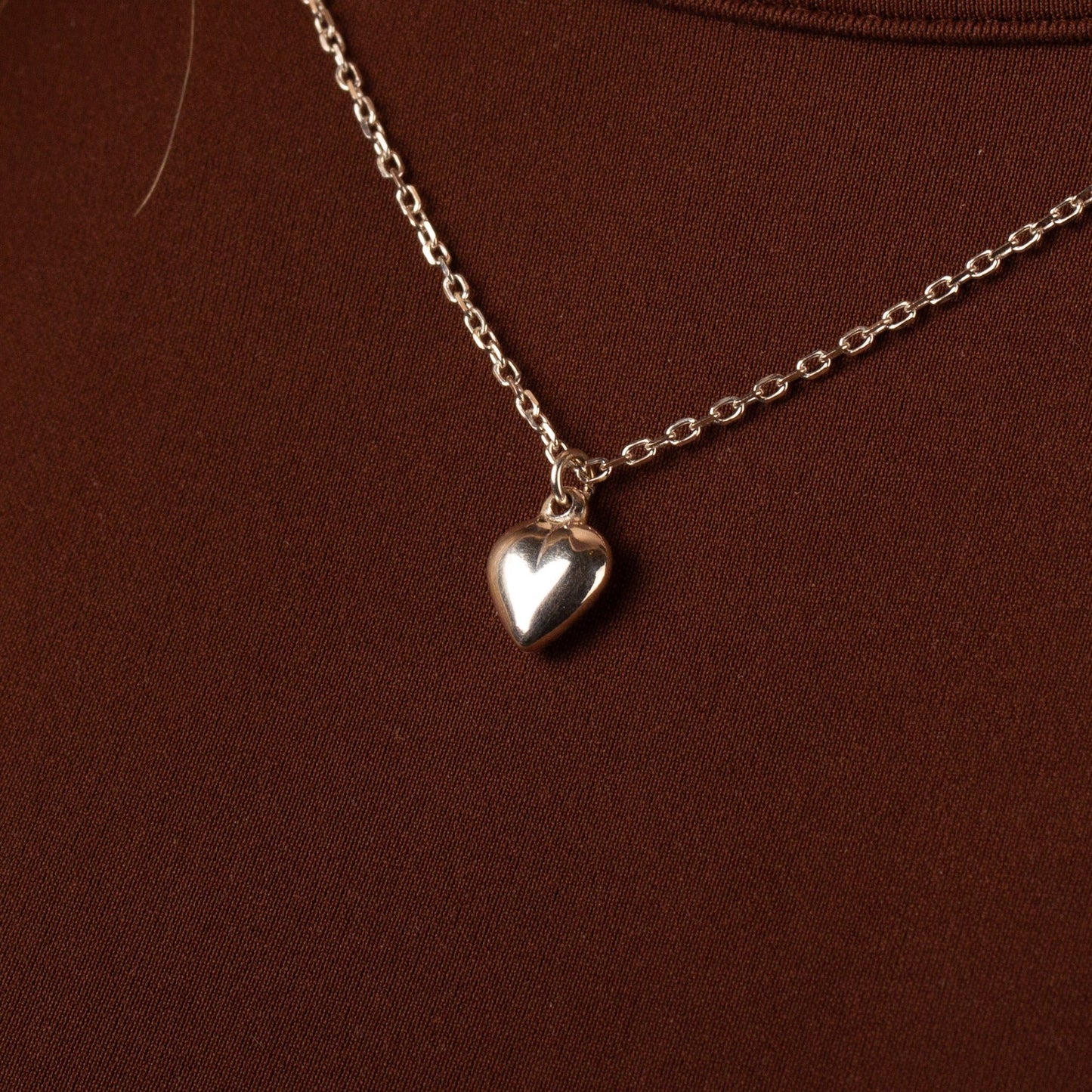 Puffy Heart Necklace - Sterling Silver - MYLEE London