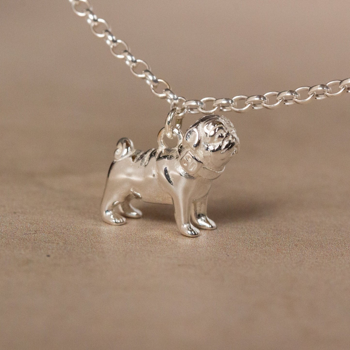 Pug Chain Bracelet - Personalised - Sterling Silver - MYLEE London