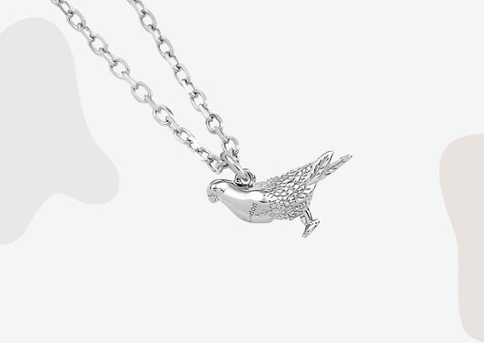 Racing Pigeon Silver Necklace - Personalised - MYLEE London
