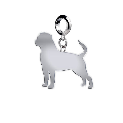 Rottweiler Silhouette Silver Charm - MYLEE London